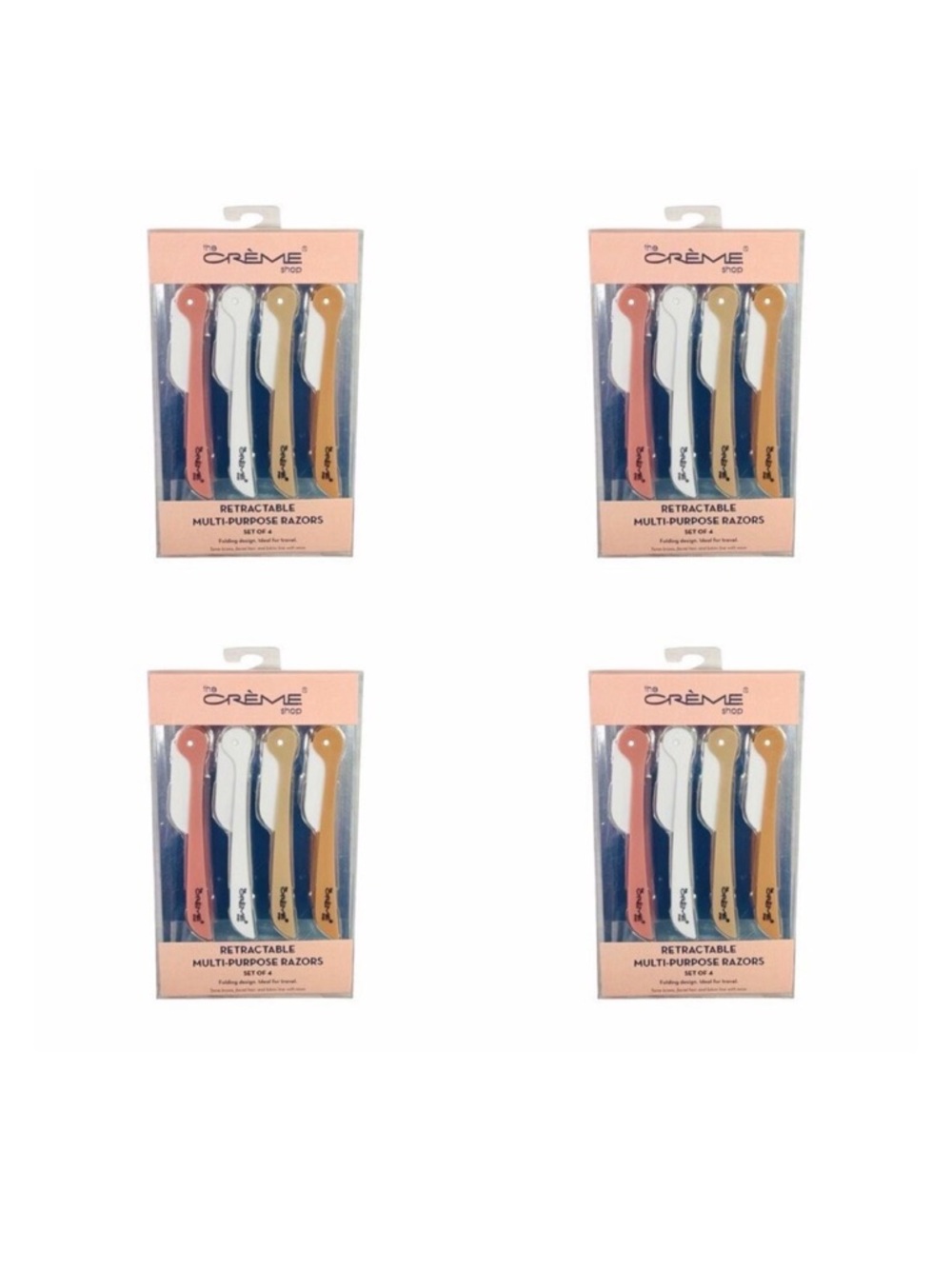 The Crème Shop 4-Pack Retractable Multi-Purpose Razors - 4 Sets